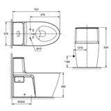 AMERICAN STANDARD CL20075 Acacia SupaSleek One Pc Water Closet