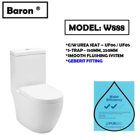 Baron-W-888 One Piece Toilet Bowl