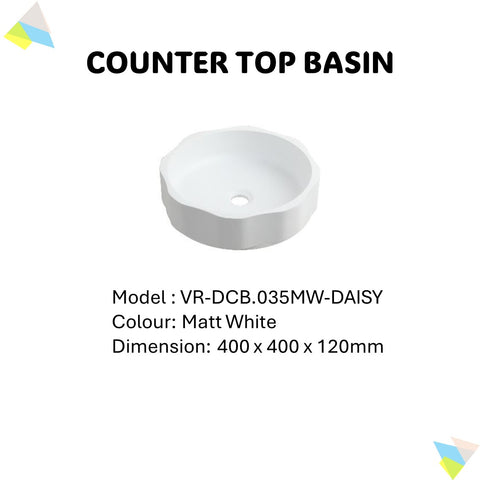 Counter Top Basin DBC.035MW-DAISY