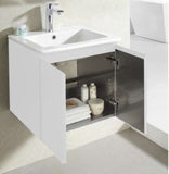 ZAFFIRO VANITY SET 304 SUS GLOSS WHITE Basin Cabinet & Mirror Cabinet - Couple Door