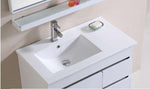 ZAFFIRO VANITY SET 304 SUS GLOSS WHITE Basin Cabinet & Mirror Cabinet - Couple Door