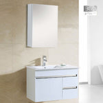 ZAFFIRO VANITY SET 304 SUS GLOSS WHITE Basin Cabinet & Mirror Cabinet - Couple Door