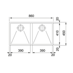 FRANKE Kitchen Sink Undermount Double Bowl  PZX 120-82