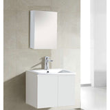 ZAFFIRO VANITY SET 304 SUS GLOSS WHITE Basin Cabinet & Mirror Cabinet - Couple Door