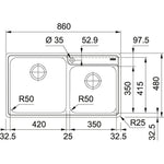 FRANKE Kitchen Sink Drop-In Double Bowl BCX620-42/35